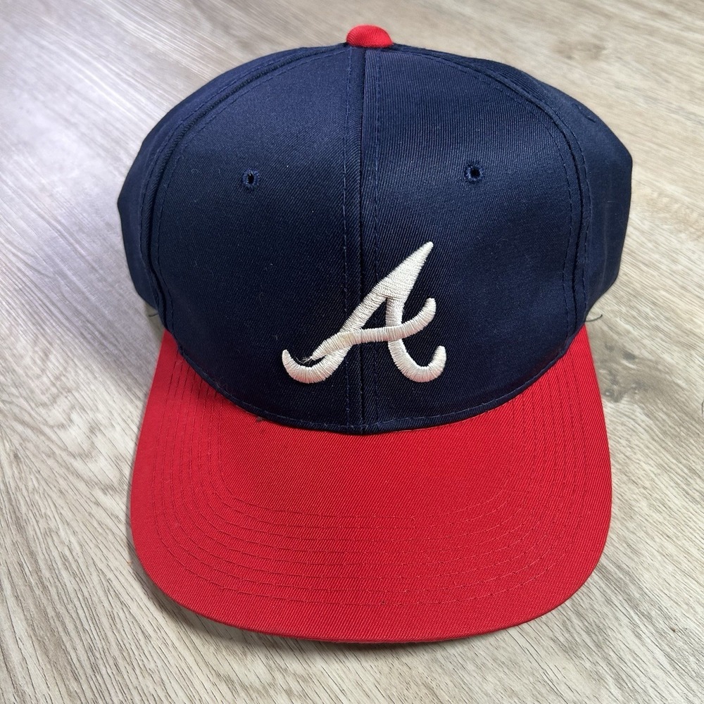 VTG‎ Atlanta Braves Snapback Hat MLB Baseball Youngan Blue Plain Logo Cap